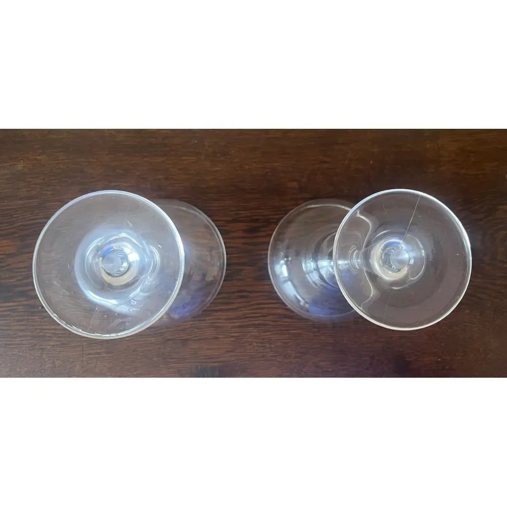 Vintage Plastic Clear Margarita Glass Set‎ of 2 Heavy Duty 7